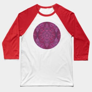 Magenta, Pink & Coral Protea Doodle Pattern Baseball T-Shirt